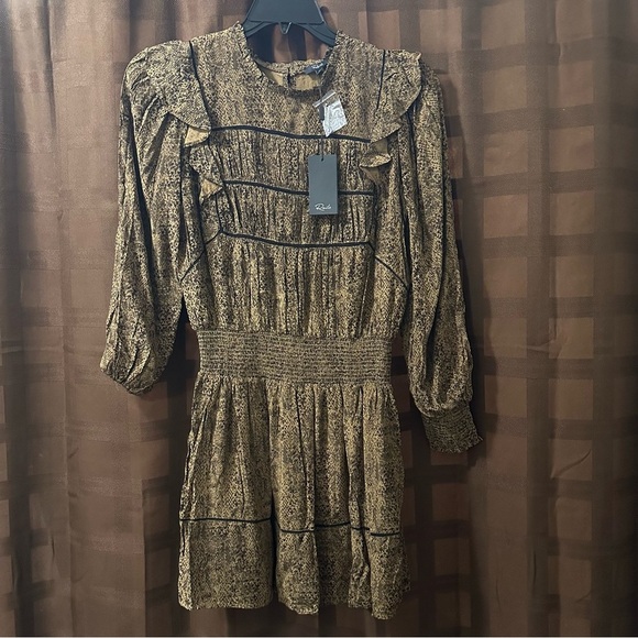 NWT Rails Faren Mini Dress reg $250 in Sepia Color - Picture 9 of 12
